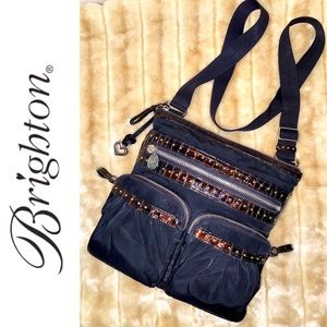 BRIGHTON black nylon Twister crossbody